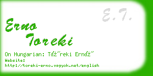 erno toreki business card